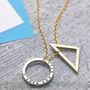 Personalised Triangle And Circle Necklace, thumbnail 1 of 7