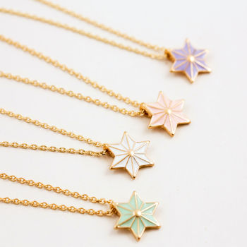Enamel Star Necklace And Snowflake Necklace, 4 of 7