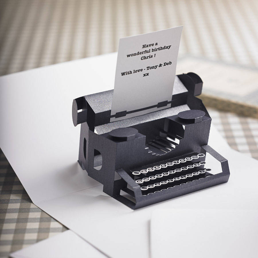 Personalised Typewriter Pop Up Card, 1 of 4