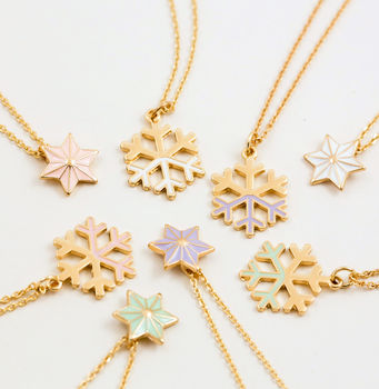 Enamel Star Necklace And Snowflake Necklace, 2 of 7