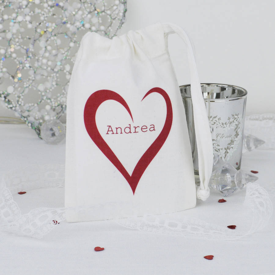 Personalised 'Heart' Wedding Favour Gift Bag, 1 of 2