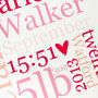 Personalised New Baby Typographic Print, thumbnail 4 of 5