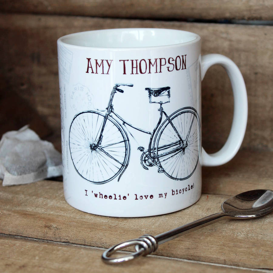 Personalised Mug 'Vintage Bike' Design By lovehart