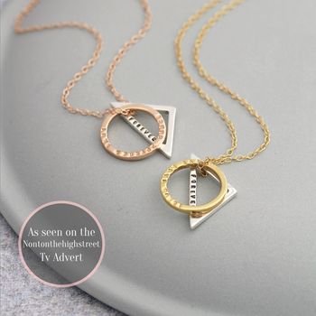 Personalised Triangle And Circle Necklace, 2 of 7