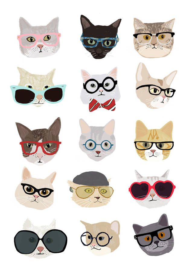 cats with glasses by hanna melin | notonthehighstreet.com