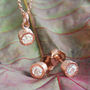 White Topaz Rose Gold Plated Silver Jewellery Set, thumbnail 2 of 8