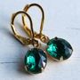 Emerald Earrings Oval, thumbnail 1 of 4