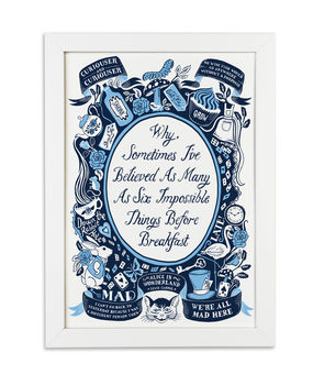 Alice In Wonderland, Famous Quotes Print, 2 of 3