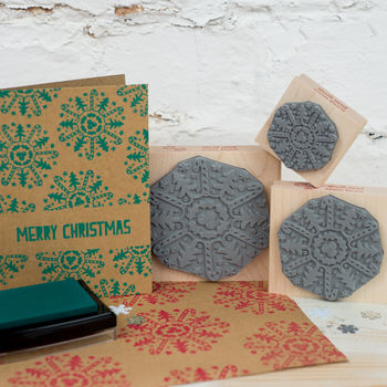 Christmas Motif Snowflake Rubber Stamp, 2 of 3