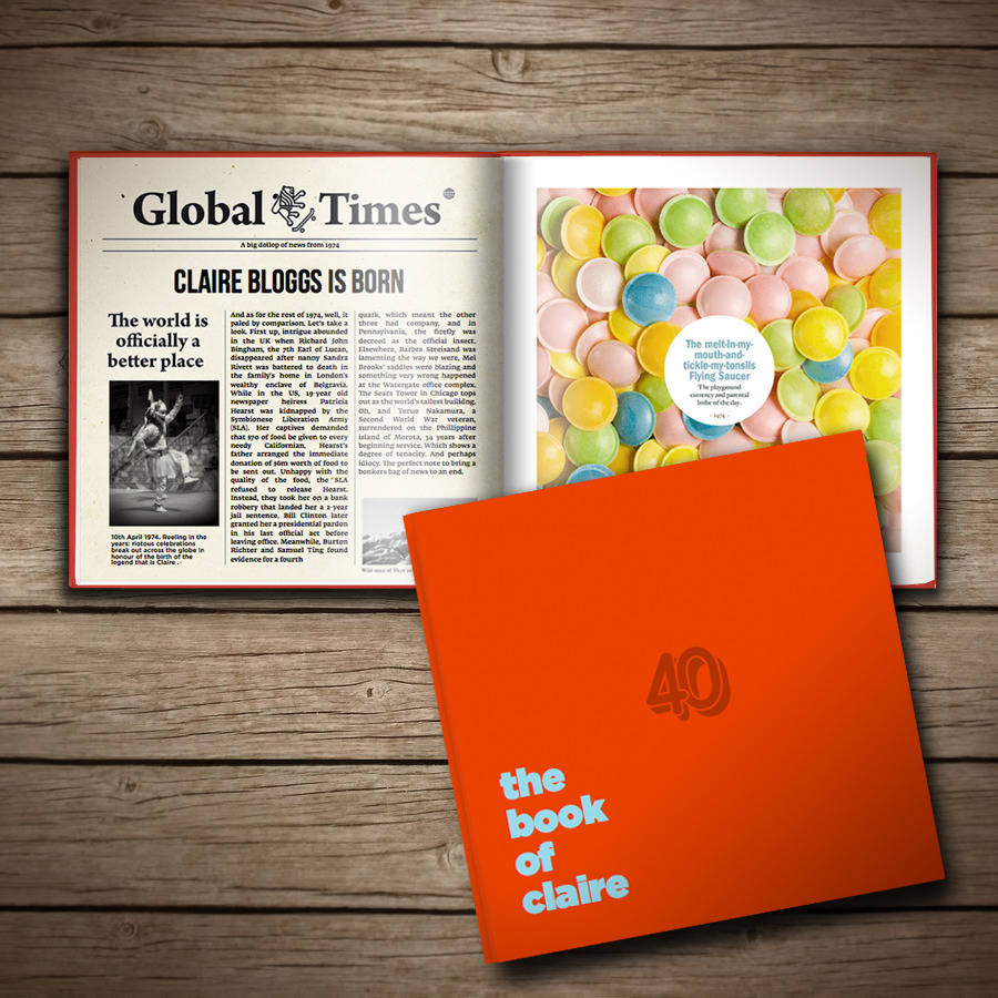 a personalised 40th birthday gift book by the book of everyone