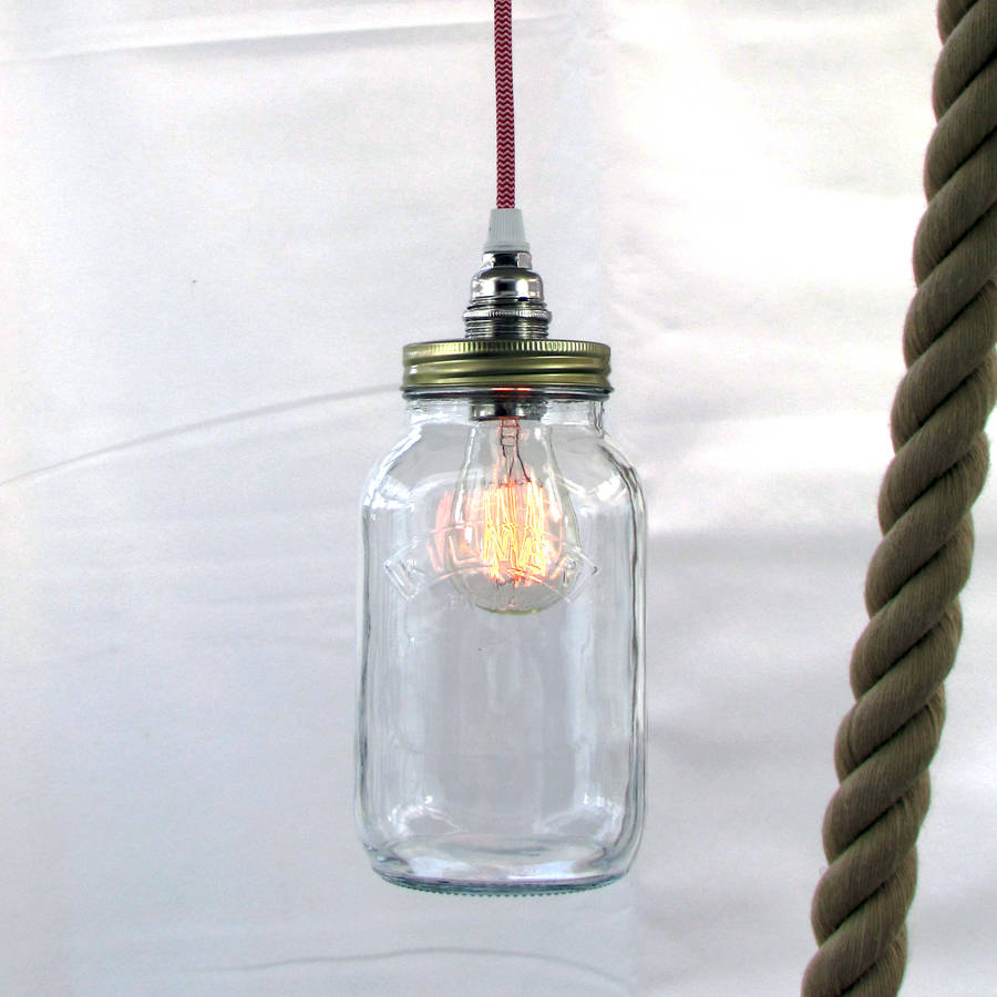 Glass Bottle Pendant Light bespoke kilner jar pendant light