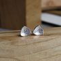 Handmade Textured Silver Trillion Stud Earrings, thumbnail 3 of 5