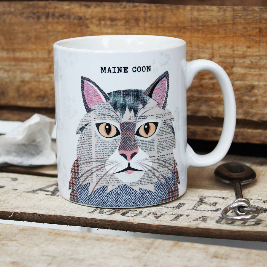 Maine Coon Personalised Cat Mug By Simon Hart | notonthehighstreet.com