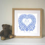 Personalised New Baby And Christening Tree Heart Print, thumbnail 2 of 6