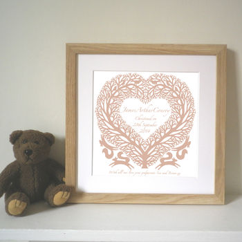 Personalised New Baby And Christening Tree Heart Print, 5 of 6