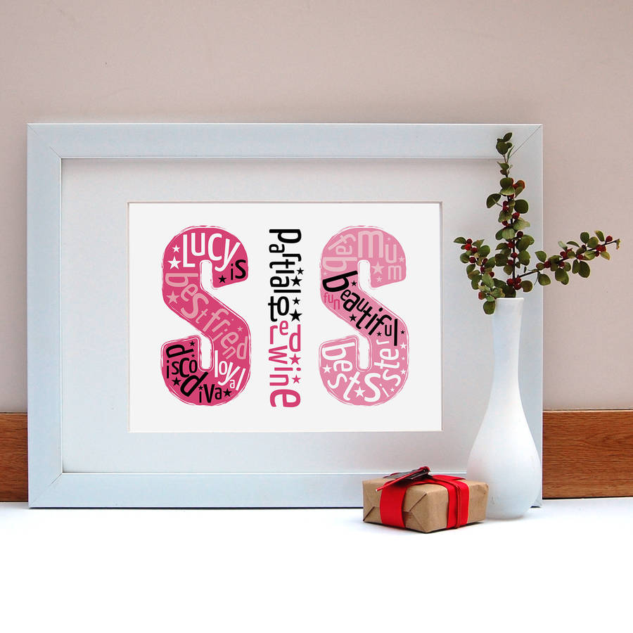 Personalised Sister Gift Print Choose Your Own Messages By ...