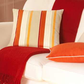 Orange Linen Cushion Cover With Piping, 6 of 8
