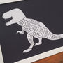 Butcher's Meat Cuts Dinosaur T Rex Print, thumbnail 2 of 3