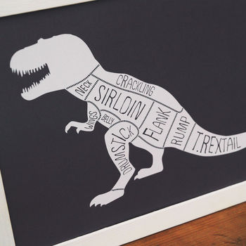 Butcher's Meat Cuts Dinosaur T Rex Print, 2 of 3