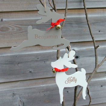 Personalised Engraved Reindeer Decoration, 2 of 5