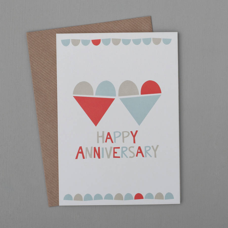 'happy anniversary' heart card by zoe attwell | notonthehighstreet.com