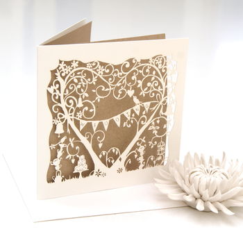 wedding garden party laser cut card by the hummingbird card company ...