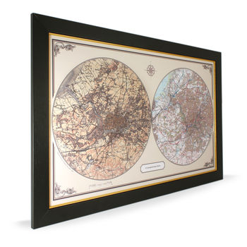 Personalised Framed 'Past And Present' Map, 4 of 5
