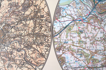 Personalised Framed 'Past And Present' Map, 3 of 5