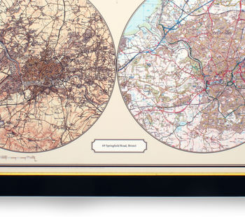 Personalised Framed 'Past And Present' Map, 2 of 5