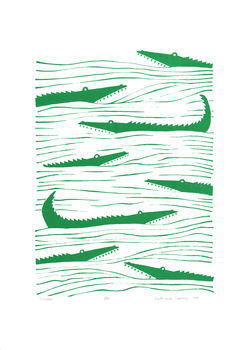 Crocodiles Limited Edition Print Framing Available, 7 of 7