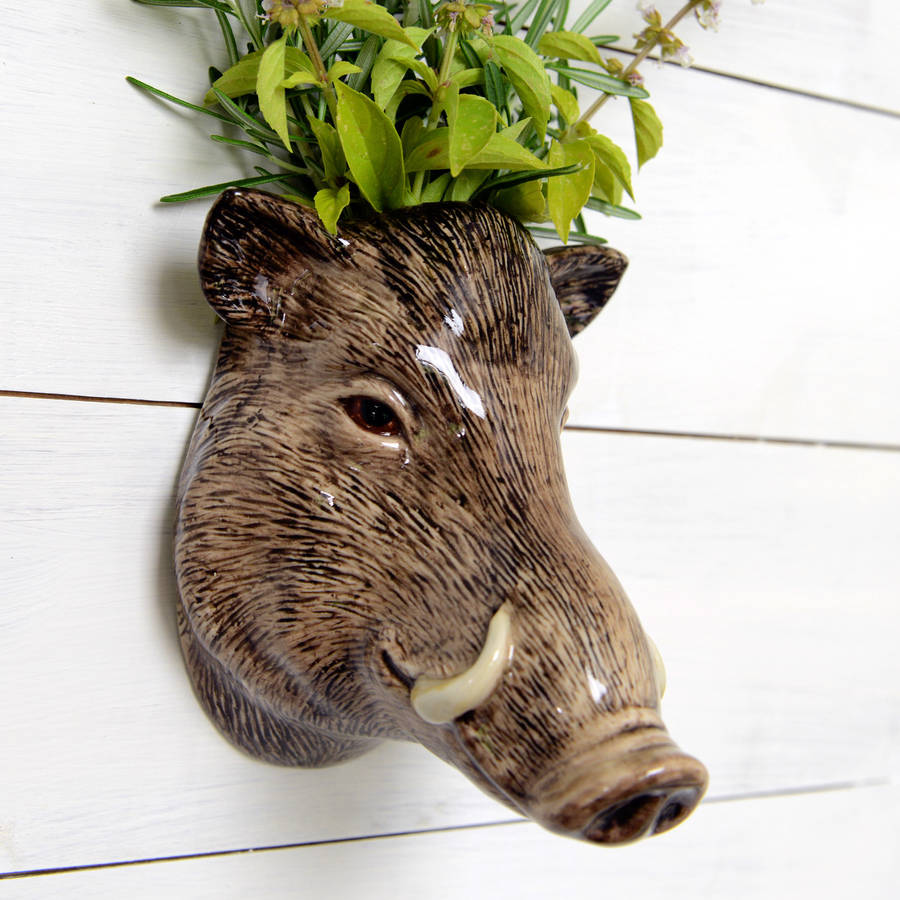 Wild Boar Ceramic Wall Vase By Home & Glory