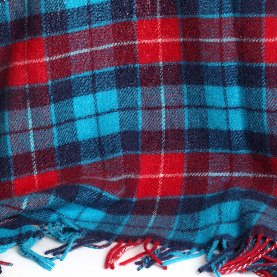 blue tartan throw by dreamwool blanket co.