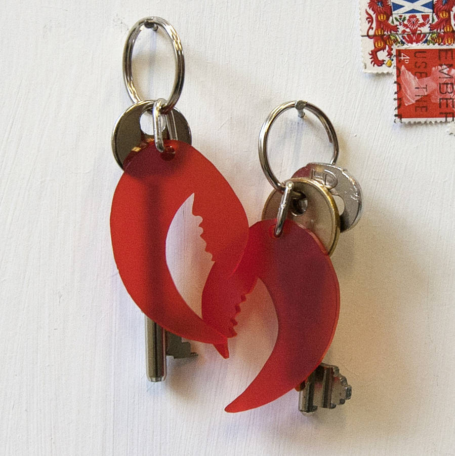 Personalised Pair Of Lobster Claw Keyrings By Betsy Benn