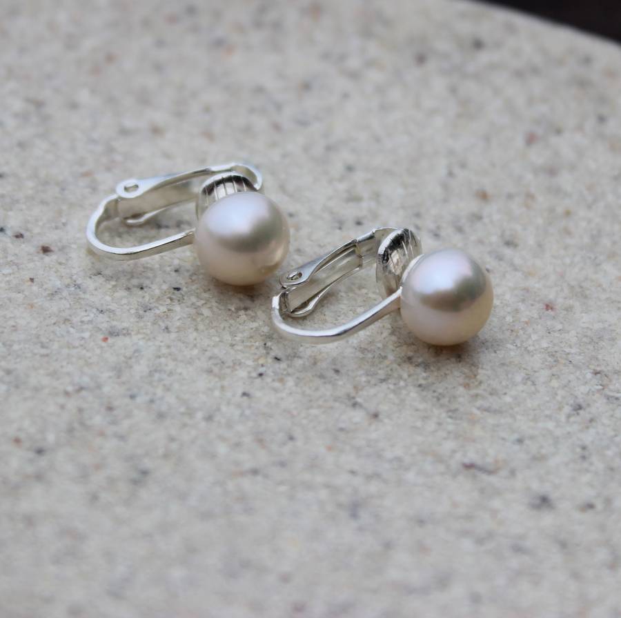pearl clip on earrings by bish bosh becca