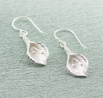 Sterling Silver Calla Lily Earrings, 2 of 10