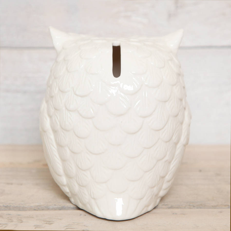 Ceramic Owl Bank Money Box By Red Berry Apple
