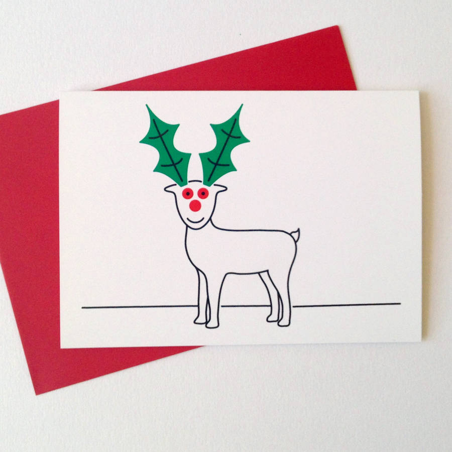 Fresh 55 Reindeer Christmas Card