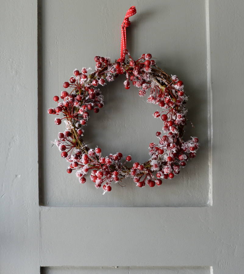 frosted cotton berry wreath by the forest & co