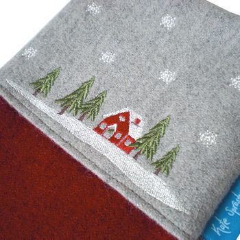 Embroidered Winter Lodge Christmas Stocking, 3 of 5