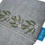 Embroidered Mistletoe Christmas Stocking, thumbnail 5 of 6