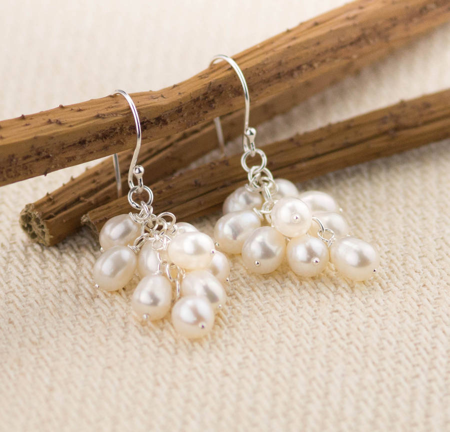 Pearl Cluster Earrings By SUMMER AND SILVER | notonthehighstreet.com