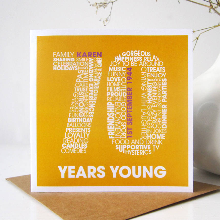 personalised 70th birthday card by mrs l cards | notonthehighstreet.com