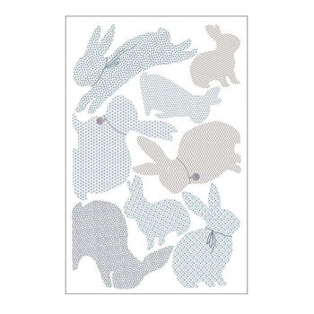 Rabbit Wall Stickers In Duck Egg Blue, 3 of 3