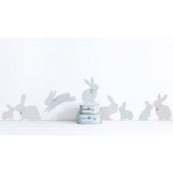 Rabbit Wall Stickers In Duck Egg Blue, 2 of 3
