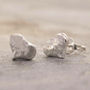 Textured Heart Sterling Silver Stud Earrings, thumbnail 1 of 5