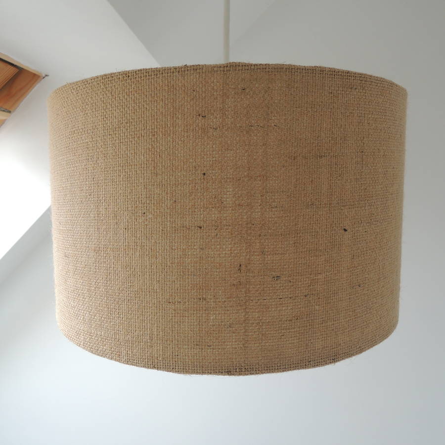 Handmade Lampshade In Hessian Fabric By The Shabby Shade 31 Cm Dia X 18 High Natural