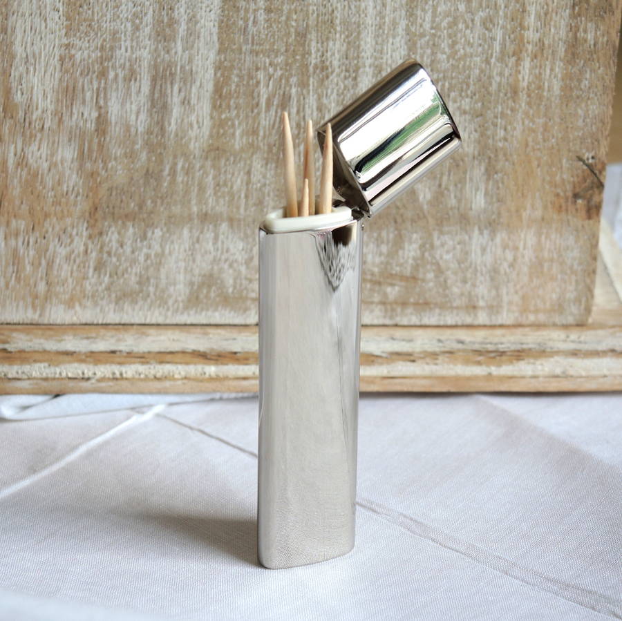 Personalised Silver Tooth Pick Holder By The Alphabet Gift Shop