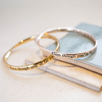 Even Though You're Far Away Message Bangle, 3 of 5