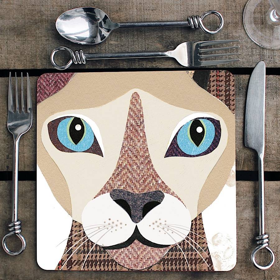 Cat Placemat 'Close Up' Design By Simon Hart