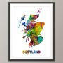 Scotland Map Watercolour Print, thumbnail 3 of 6